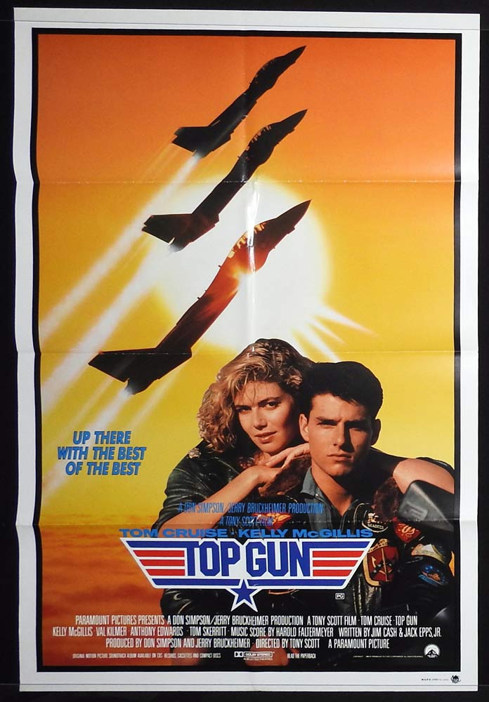 TOP GUN One sheet Movie poster Tom Cruise Kelly McGillis Val Kilmer