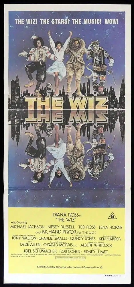 THE WIZ Original Daybill Movie poster Diana Ross Michael Jackson Nipsey Russell
