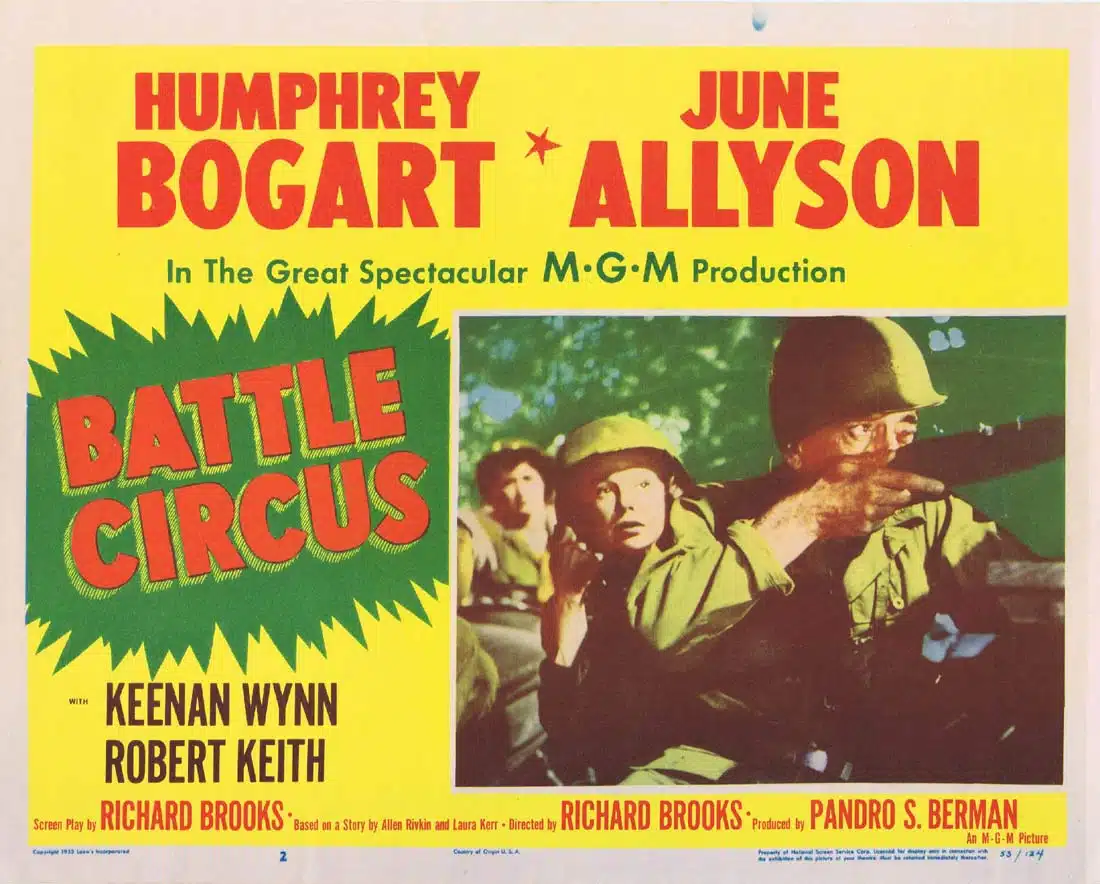 BATTLE CIRCUS Original US Lobby Card 2 Humphrey Bogart June Allyson