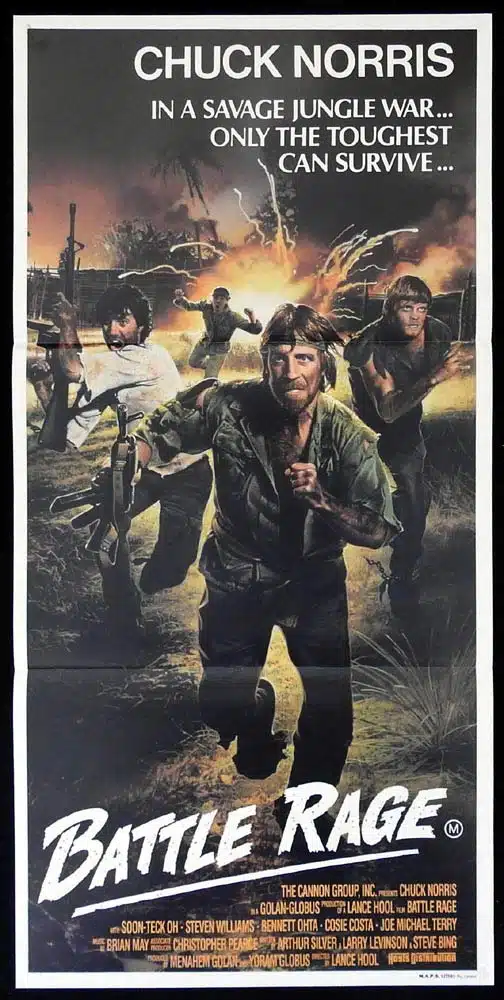 BATTLE RAGE Original Daybill Movie Poster Chuck Norris Missing in Action 2
