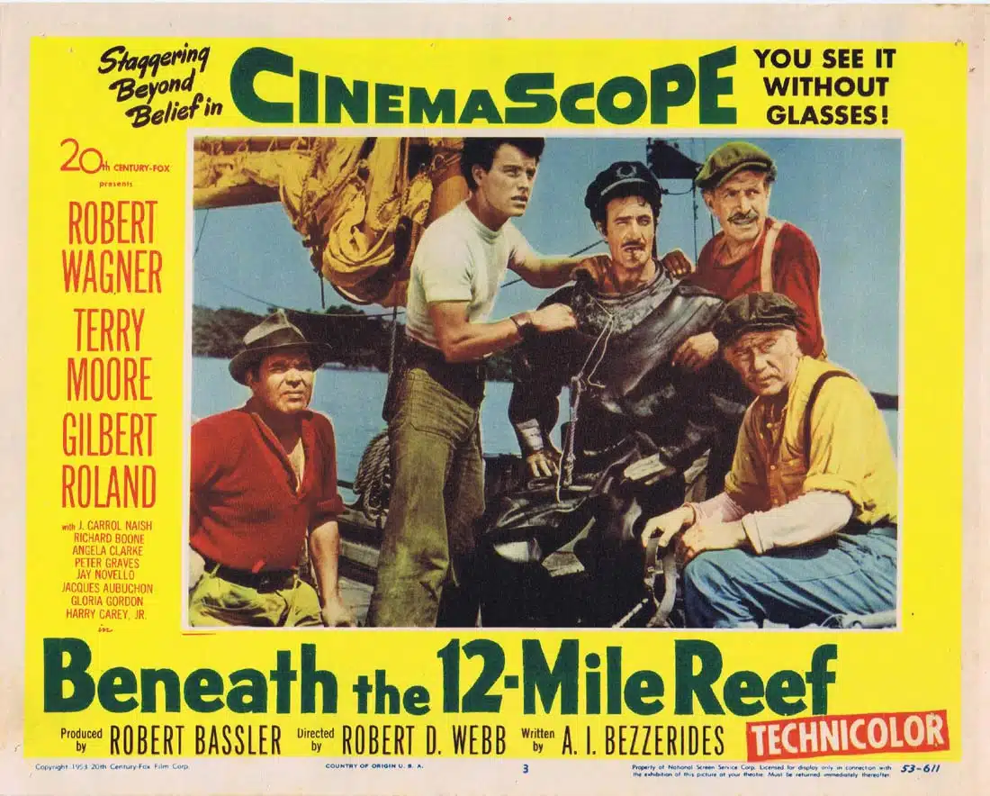 BENEATH THE 12 MILE REEF Lobby Card 3 Robert Wagner Terry Moore