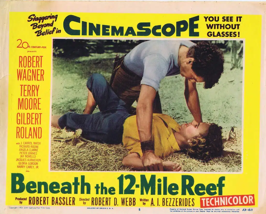BENEATH THE 12 MILE REEF Lobby Card 8 Robert Wagner Terry Moore