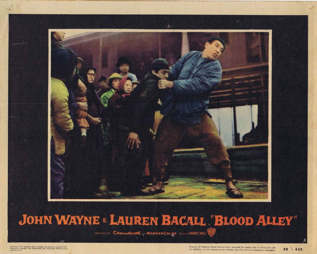 BLOOD ALLEY Original Lobby card 8 John Wayne Lauren Bacall