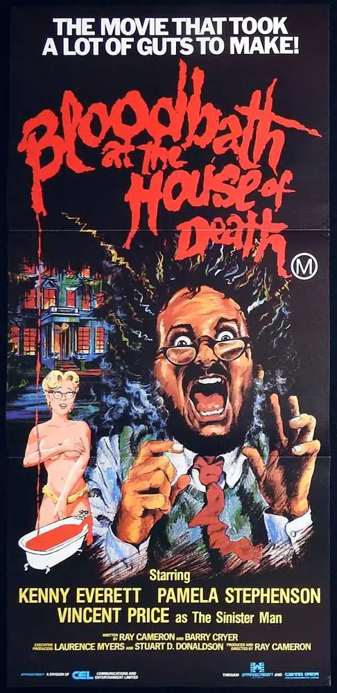 BLOODBATH AT THE HOUSE OF DEATH Original Daybill Movie poster  Kenny Everett Pamela Stephenson