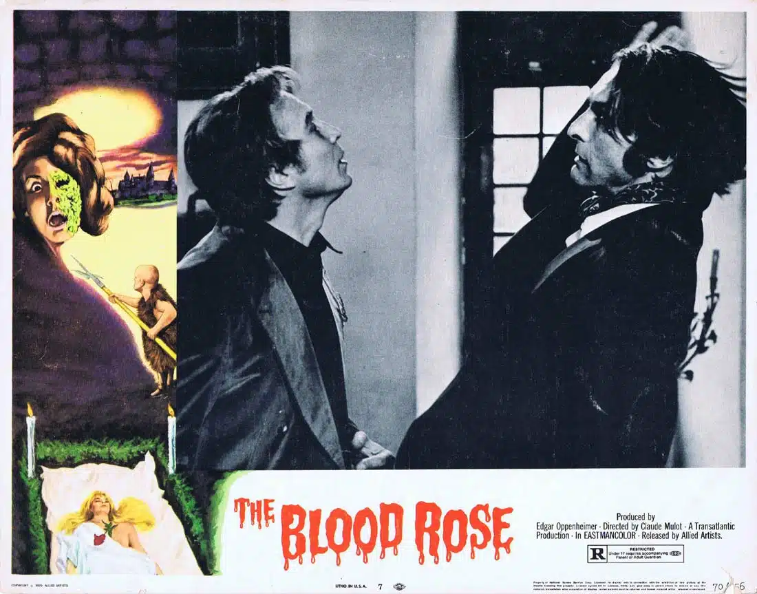 THE BLOOD ROSE Original Lobby Card 7 Anny Duperey Philippe Lemaire