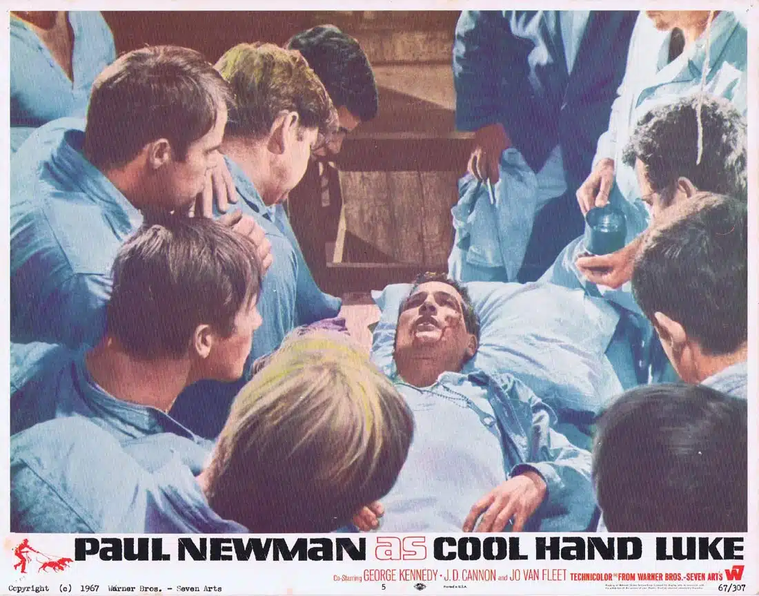 COOL HAND LUKE Original Lobby Card 5 Paul Newman George Kennedy