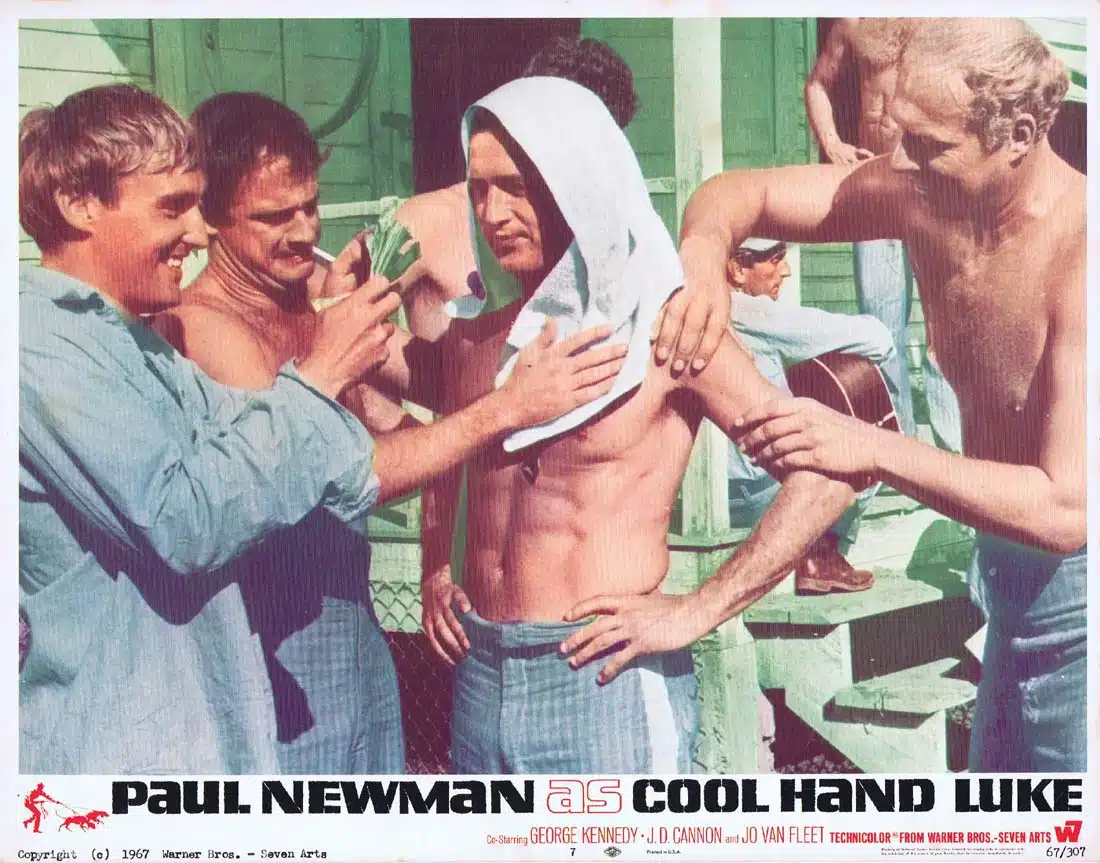 COOL HAND LUKE Original Lobby Card 7 Paul Newman George Kennedy