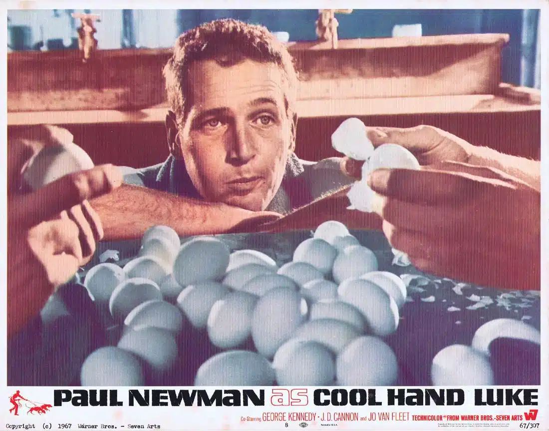 COOL HAND LUKE Original Lobby Card 8 Paul Newman George Kennedy