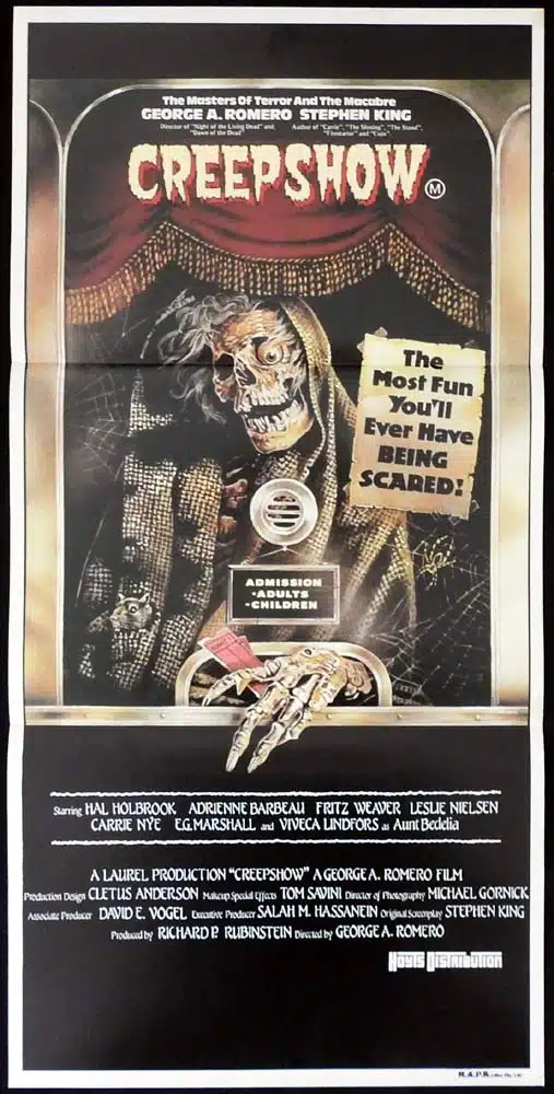 CREEPSHOW Original Daybill Movie poster Hal Holbrook George A. Romero Stephen King