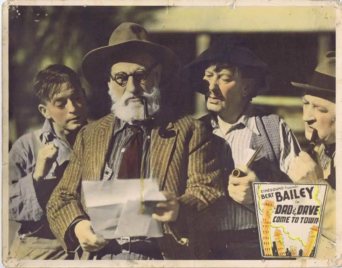 DAD AND DAVE COME TO TOWN Australian Lobby Card 3c 1938  Bert Bailey