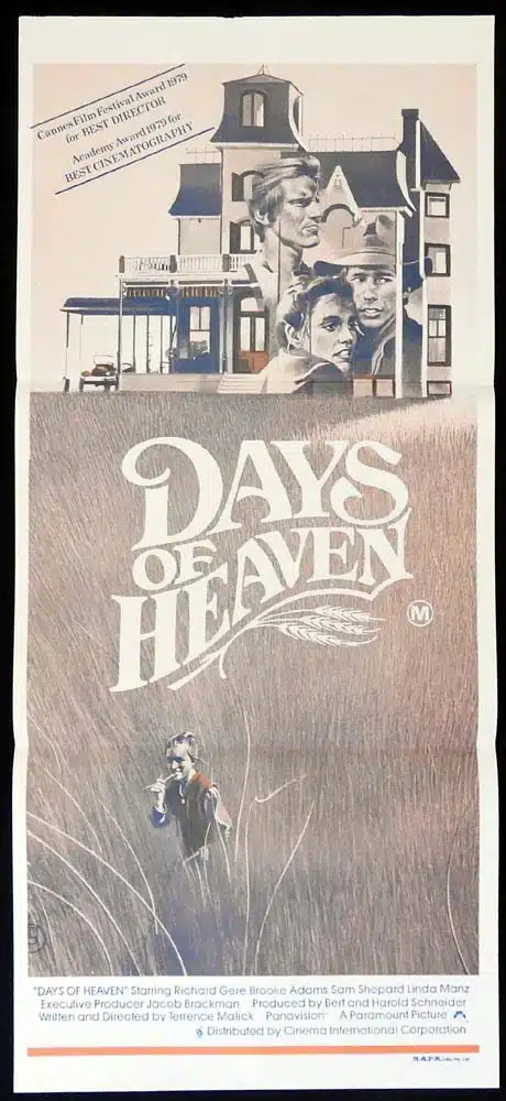DAYS OF HEAVEN Original Daybill Movie Poster Richard Gere Brooke Adams