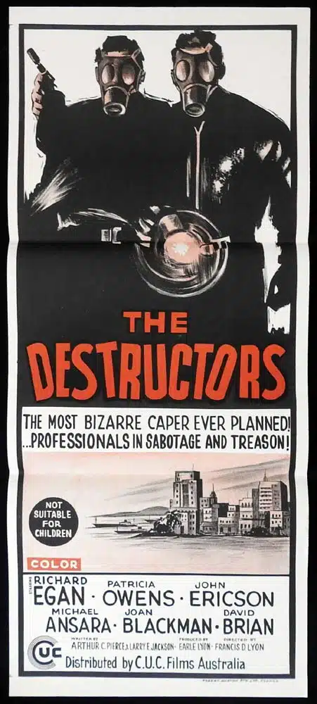 THE DESTRUCTORS Original Daybill Movie poster Richard Egan Patricia Owens Sci Fi