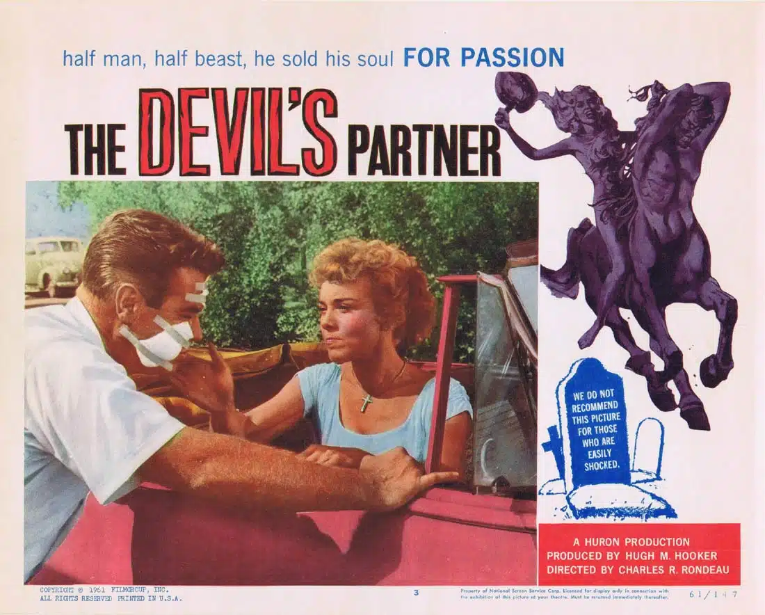 THE DEVIL’S PARTNER Original US Lobby Card 3 Half Man Half Beast Horror