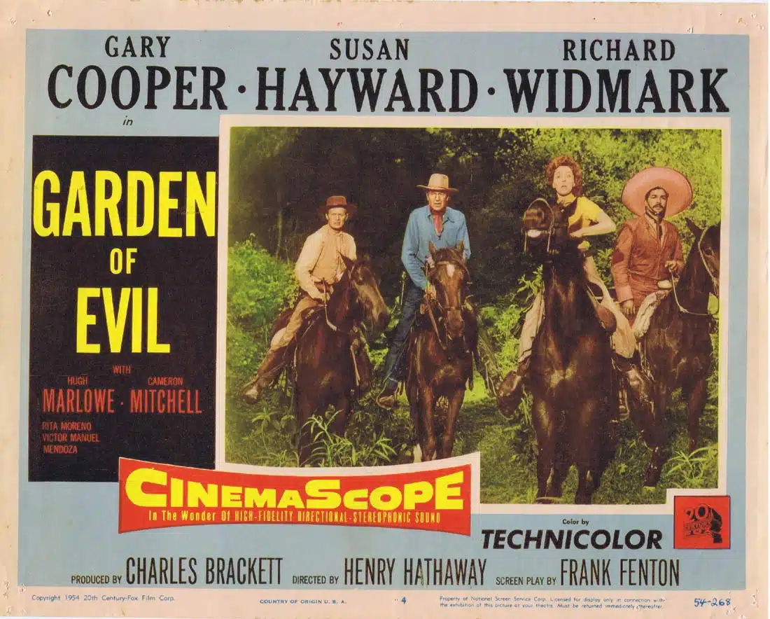 GARDEN OF EVIL Original Lobby Card 4 Susan Hayward Gary Cooper Richard Widmark