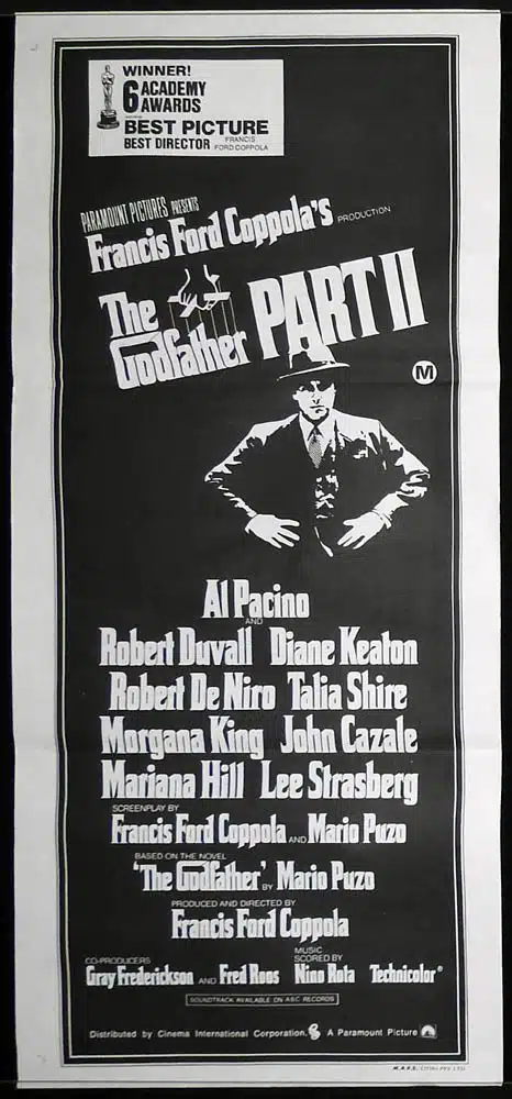 THE GODFATHER II Original Daybill Movie Poster Al Pacino Robert Duvall 2