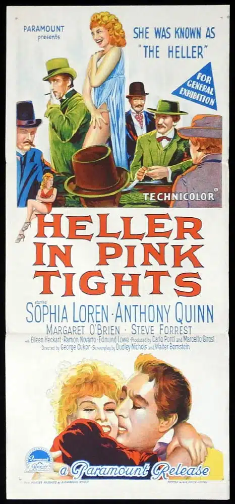 HELLER IN PINK TIGHTS Original Daybill Movie poster Sophia Loren Anthony Quinn