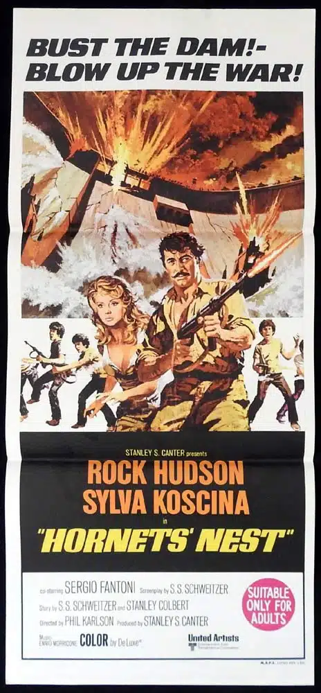 HORNET’S NEST Original Daybill Movie poster ROCK HUDSON Sylvia Koscina