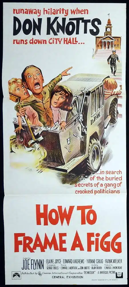 HOW TO FRAME A FIGG Original Daybill Movie poster Don Knotts Joe Flynn