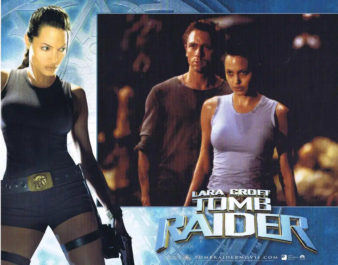 LARA CROFT TOMB RAIDER Original Lobby Card 5 Angelina Jolie Daniel Craig