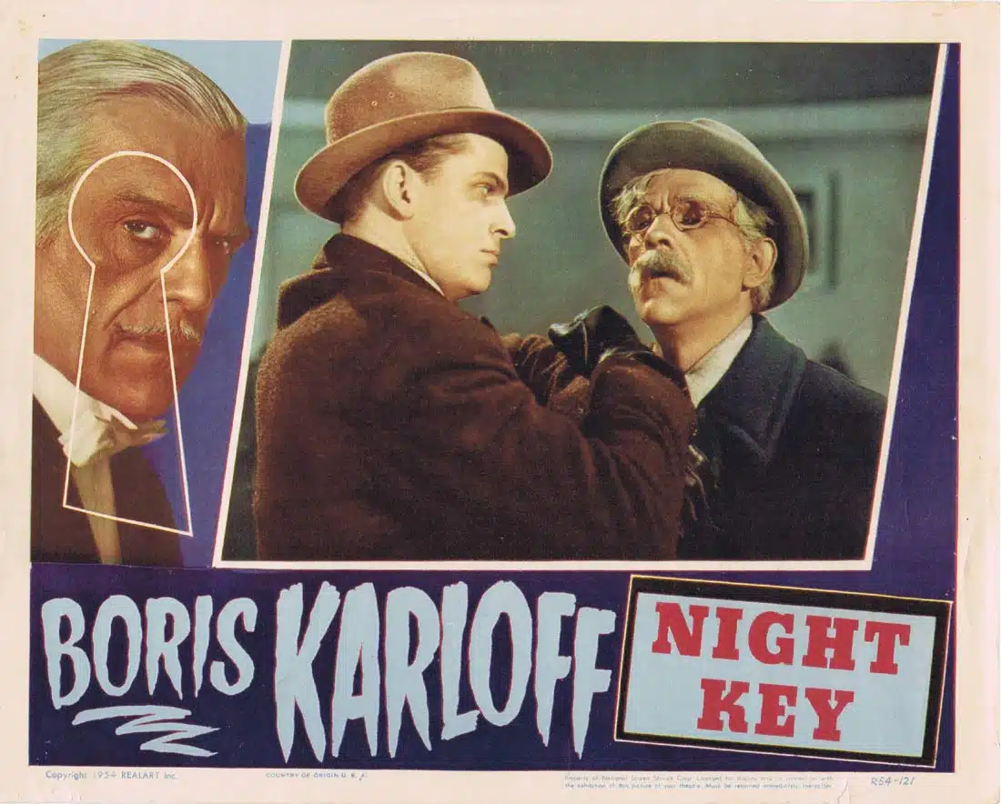 NIGHT KEY Original 1954r Realart US Lobby Card Boris Karloff Horror