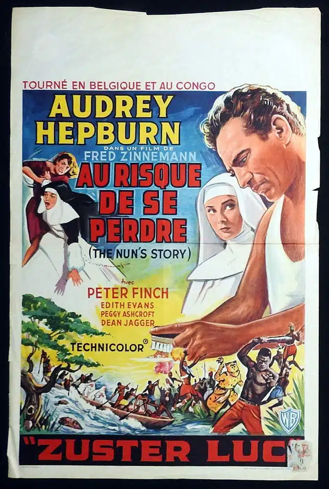 THE NUNS STORY Original Belgian Movie poster Audrey Hepburn Peter Finch