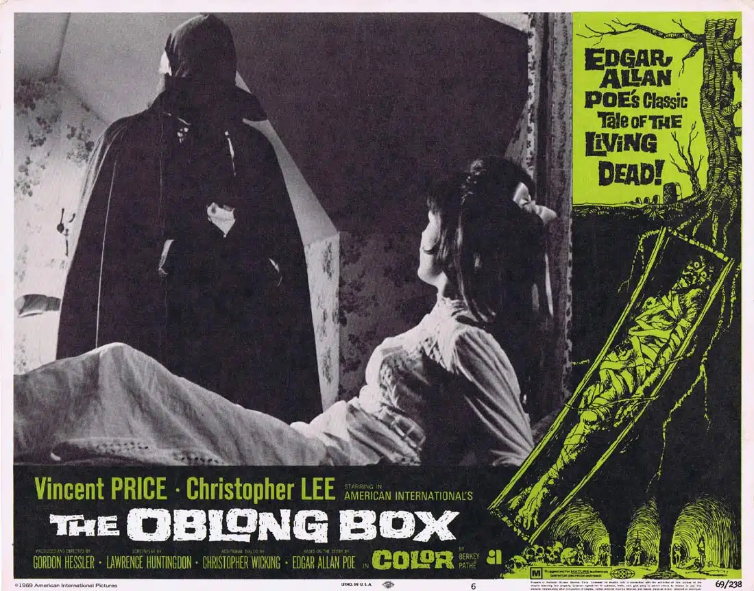 THE OBLONG BOX Original US Lobby Card 3 Vincent Price Christopher Lee Living Dead