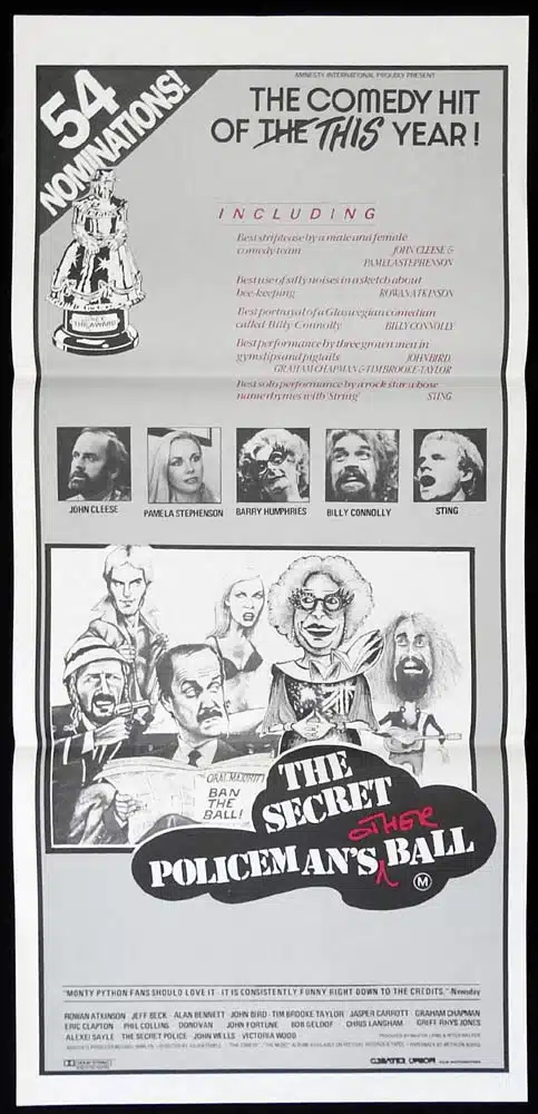 THE SECRET POLICEMAN’S OTHER BALL Original Daybill Movie poster John Cleese Barry Humphries