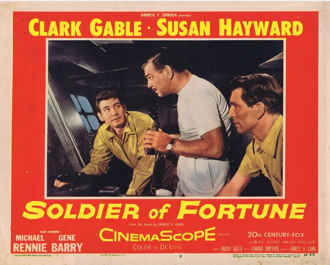 SOLDIER OF FORTUNE Lobby Card 6 Clark Gable Susan Hayward