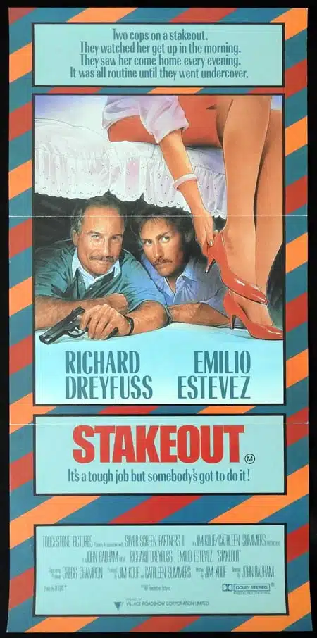 STAKEOUT Original Daybill Movie poster Richard Dreyfuss Emilio Estevez