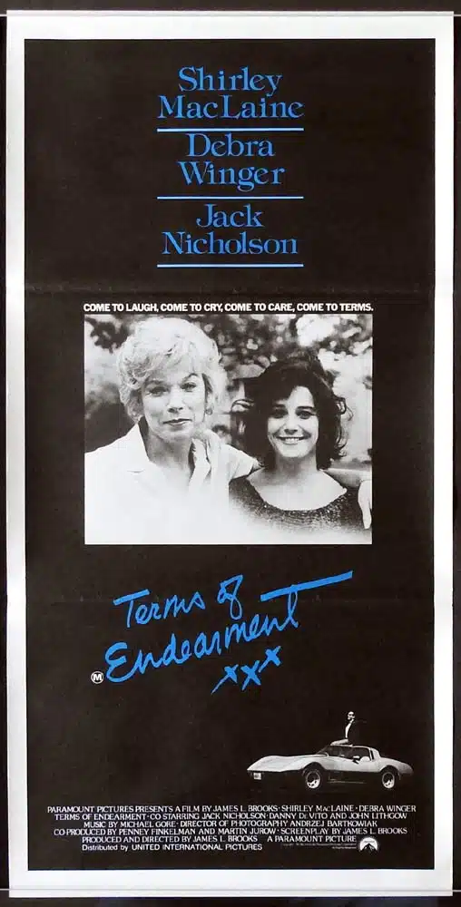 TERMS OF ENDEARMENT Daybill Movie poster Shirley MacLaine Jack Nicholson