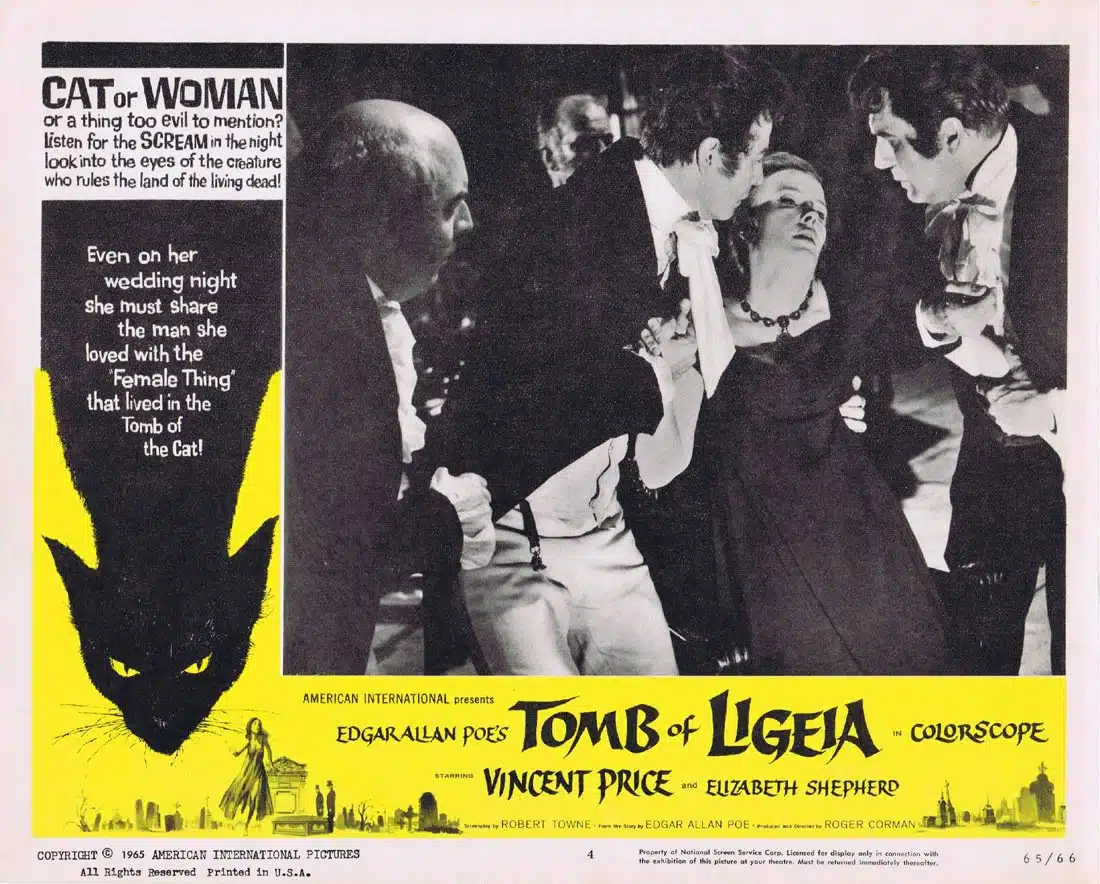 THE TOMB OF LIGEIA Original US Lobby Card 4 Vincent Price Roger Corman Horror