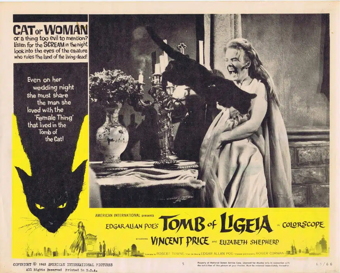 THE TOMB OF LIGEIA Original US Lobby Card 5 Vincent Price Roger Corman Horror