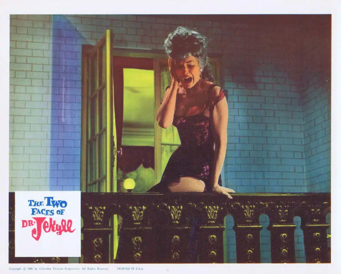 THE TWO FACES OF DR JEKYLL Original Lobby Card 2 Hammer Horror Christopher Lee