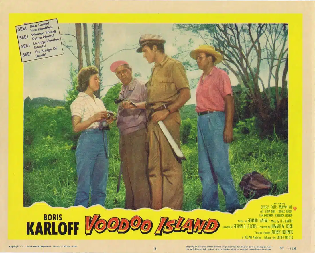 VOODOO ISLAND Original US Lobby Card 5 Boris Karloff Zombie Horror