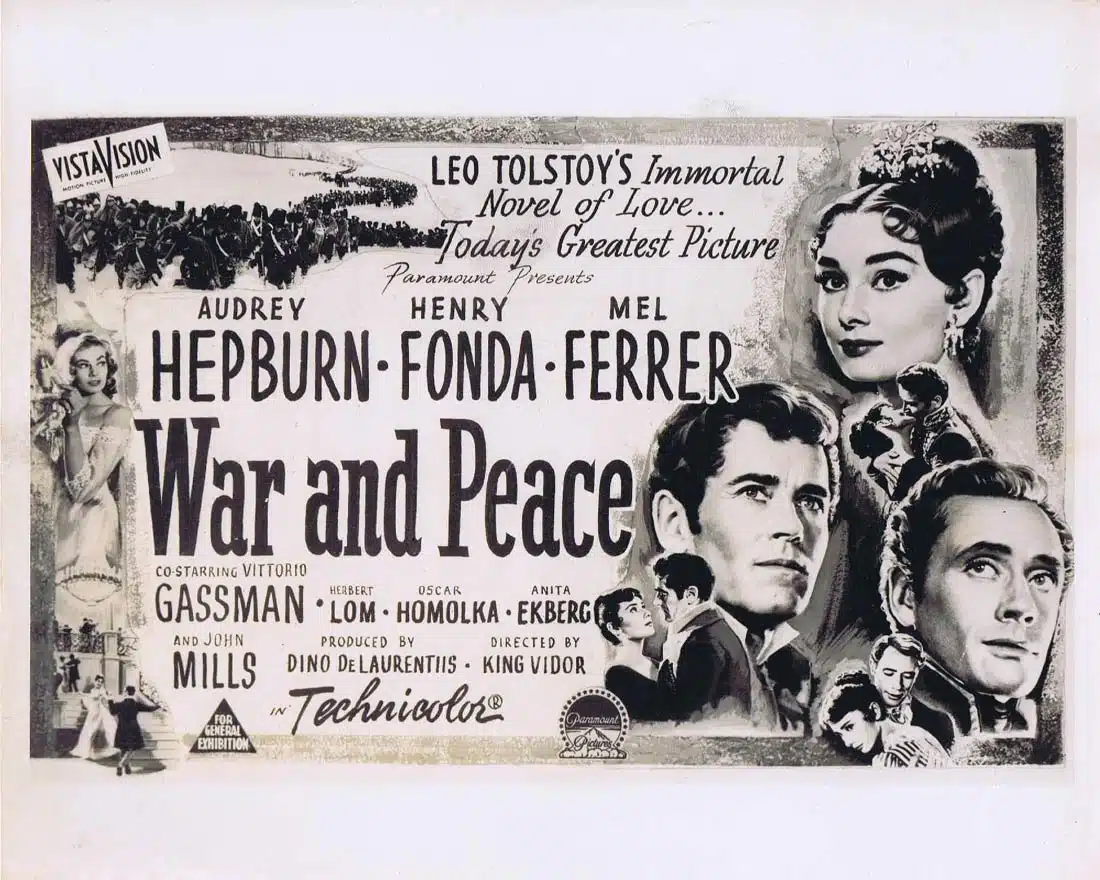WAR AND PEACE Original 8 x 10 Artwork Movie Still Audrey Hepburn