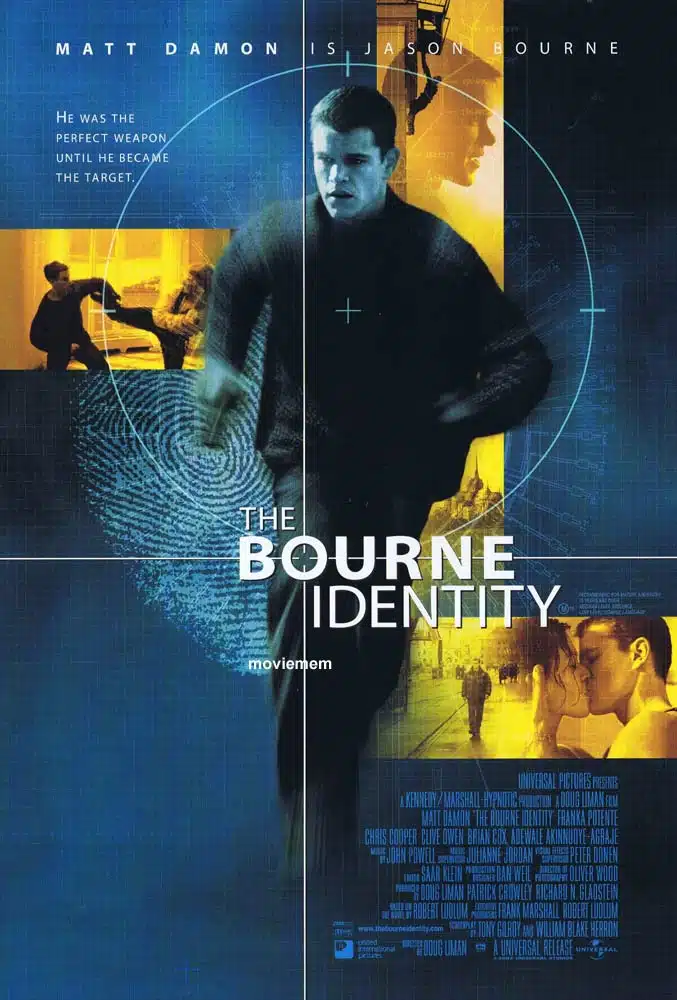 THE BOURNE IDENTITY Original DS Daybill Movie poster Matt Damon Franka Potente