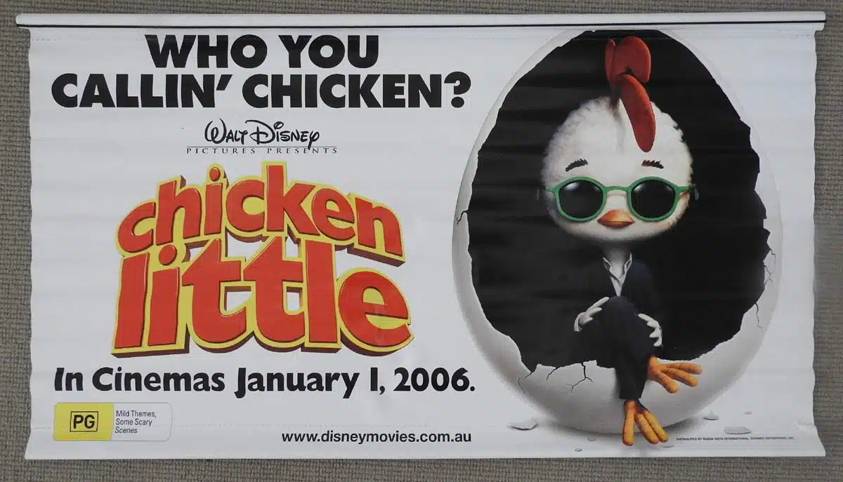 CHICKEN LITTLE Movie poster DS ADVANCE VINYL BANNER Disney VERY RARE