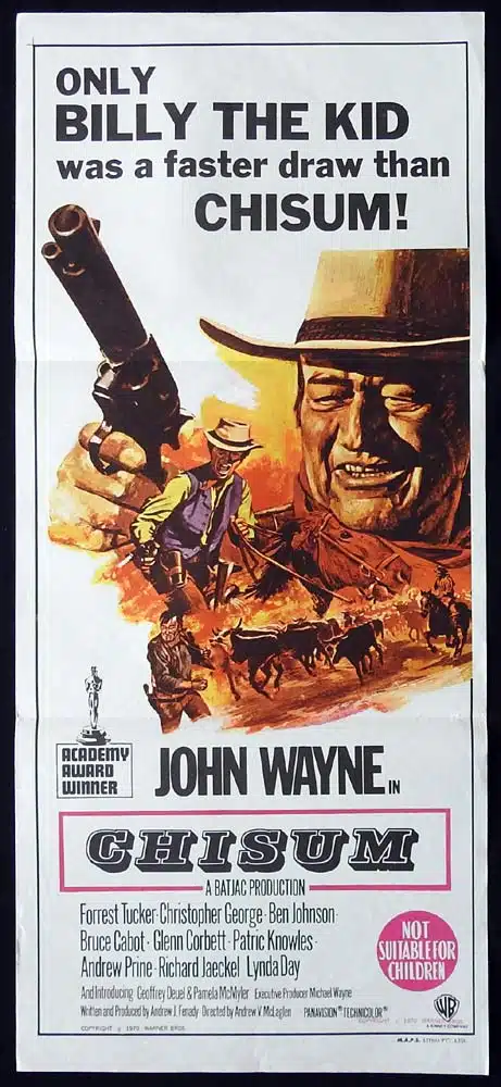 CHISUM Original Daybill Movie poster John Wayne Forrest Tucker Ben Johnson