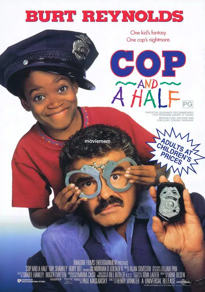 COP AND A HALF Original Daybill Movie Poster Burt Reynolds Ray Sharkey Ruby Dee