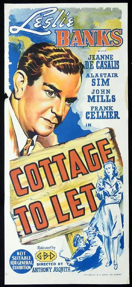 COTTAGE TO LET Daybill Movie poster Leslie Banks Alistair Sim Bombsight Stolen