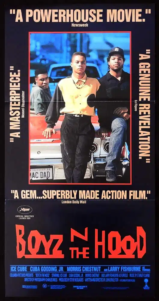 BOYZ N THE HOOD Original Daybill Movie Poster Cuba Gooding Jr Morris Chestnut Ice Cube