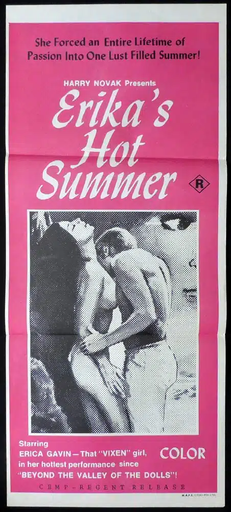 ERIKA’S HOT SUMMER Original daybill Movie poster Erica Gavin Sexploitation