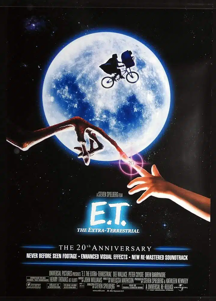 E.T 20th Anniversary Original Rolled One sheet Movie poster Steven Spielberg