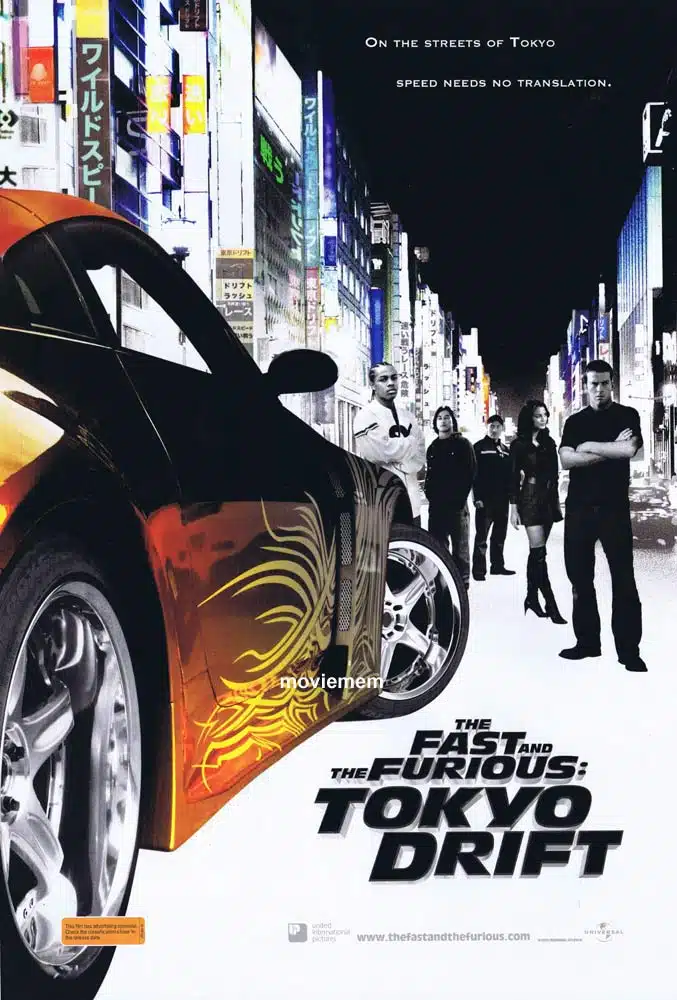 THE FAST AND THE FURIOUS TOKYO DRIFT Original DS Daybill Movie Poster Lucas Black