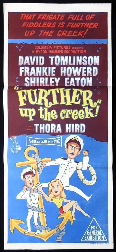 FURTHER UP THE CREEK Original Daybill Movie Poster David Tomlinson HAMMER Frankie Howerd