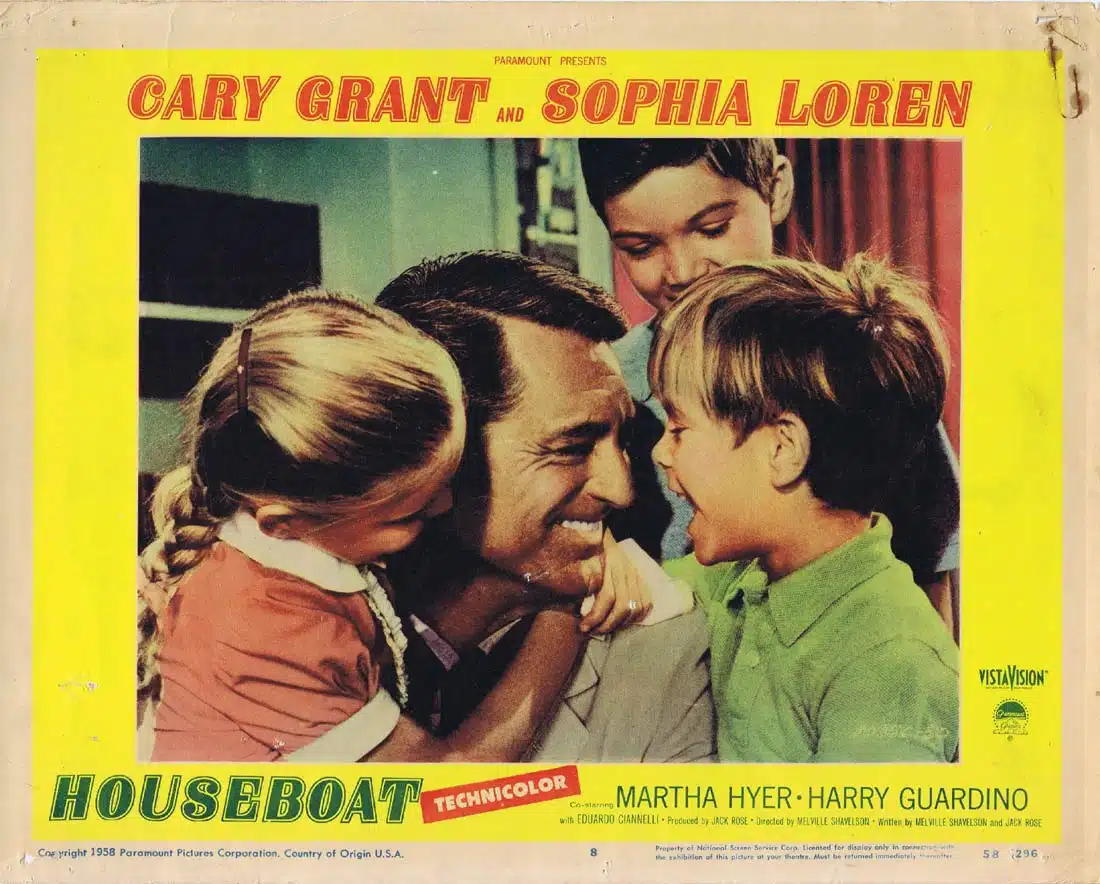 HOUSEBOAT Original Lobby Card 8 Cary Grant Sophia Loren Martha Hyer