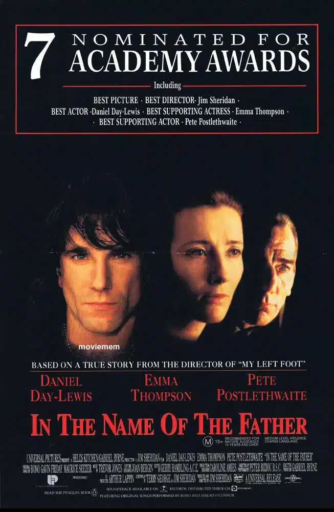 IN THE NAME OF THE FATHER Original Daybill Movie Poster Daniel Day-Lewis Emma Thompson