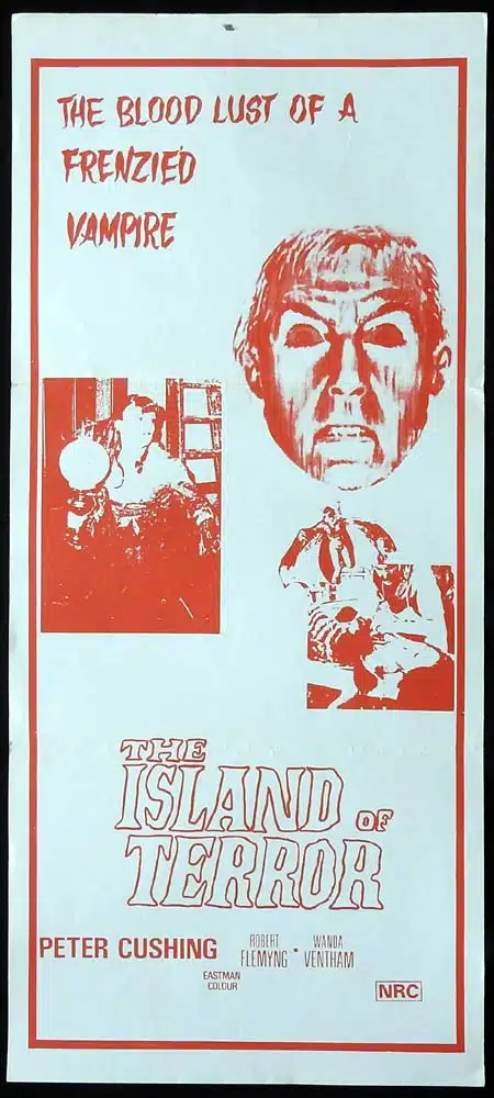 THE ISLAND OF TERROR Original Daybill Movie Poster Edward Judd Peter Cushing