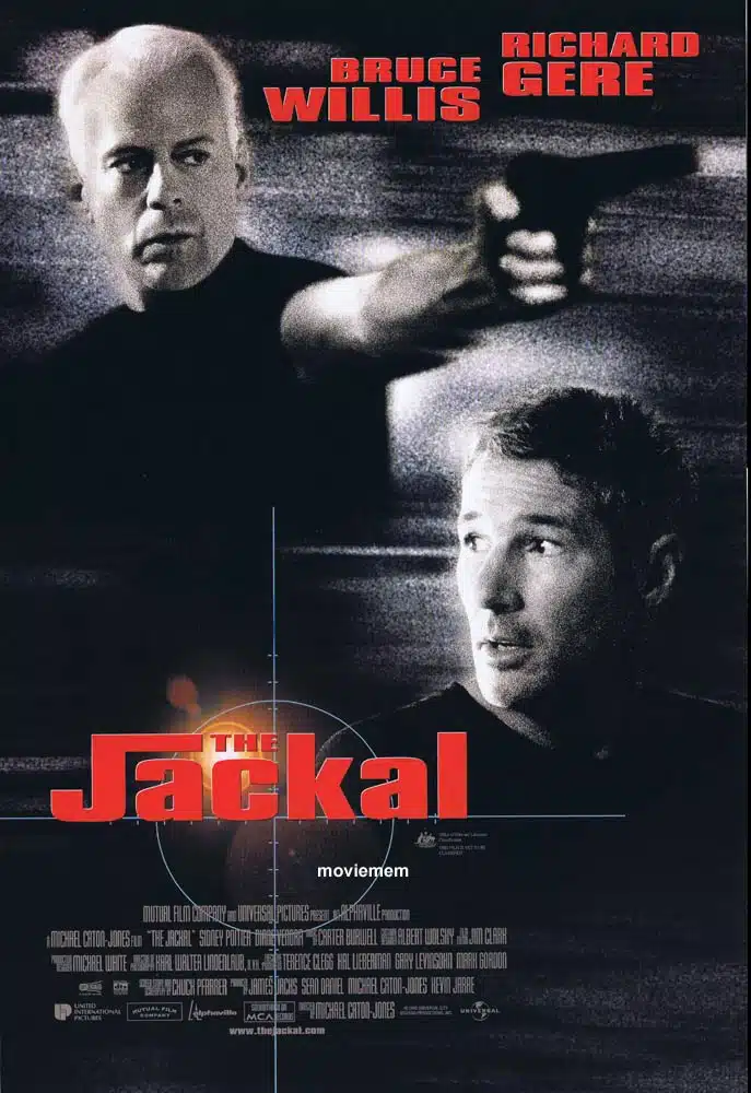 THE JACKAL Original DS Daybill Movie Poster Bruce Willis Richard Gere Sidney Poitier