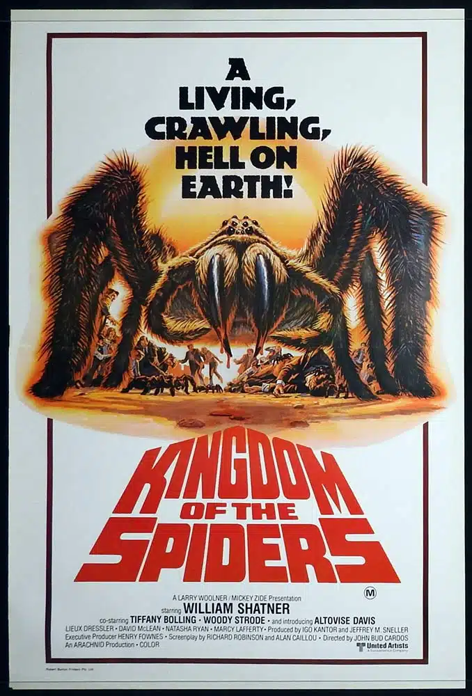KINGDOM OF THE SPIDERS Original One sheet Movie poster William Shatner Sci Fi VERY RARE